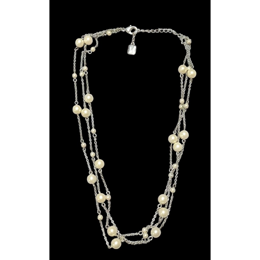 Chaps Multilayer Chain Pearl Necklace 16$